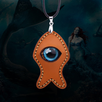 Collier Evil Eye bijoux, cuir de peau de vache, avec Ciré Nylon & papier & verre, Mauvais œil, Placage de couleur platine Environ 17.3 pouce, Vendu par brin