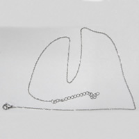 Fashion Stainless Steel Necklace Chains, with 2lnch extender chain, plated, oval chain Approx 28 Inch 