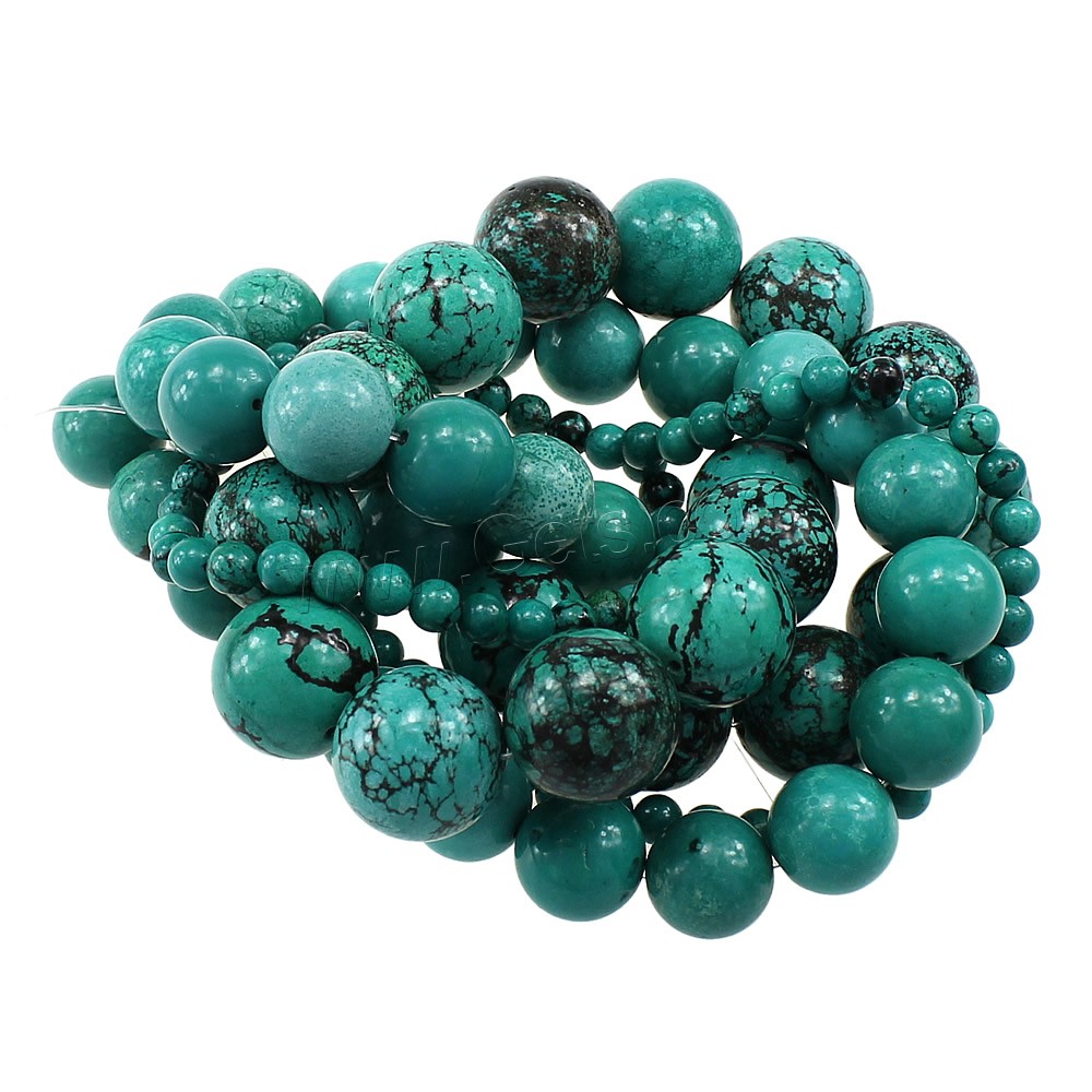 Perles en Turquoise synthétiques, Rond, normes différentes pour le choix, bleu turquoise, Longueur:Environ 15.5 pouce, Vendu par brin