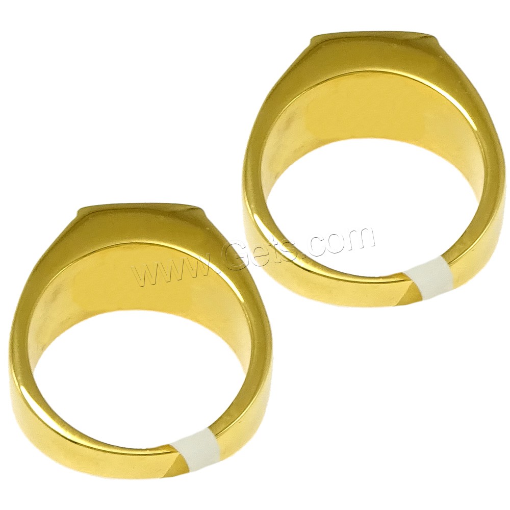 Edelstahl Fingerring, mit Glas, goldfarben plattiert, verschiedene Größen vorhanden & facettierte, blau, 10mm, verkauft von PC