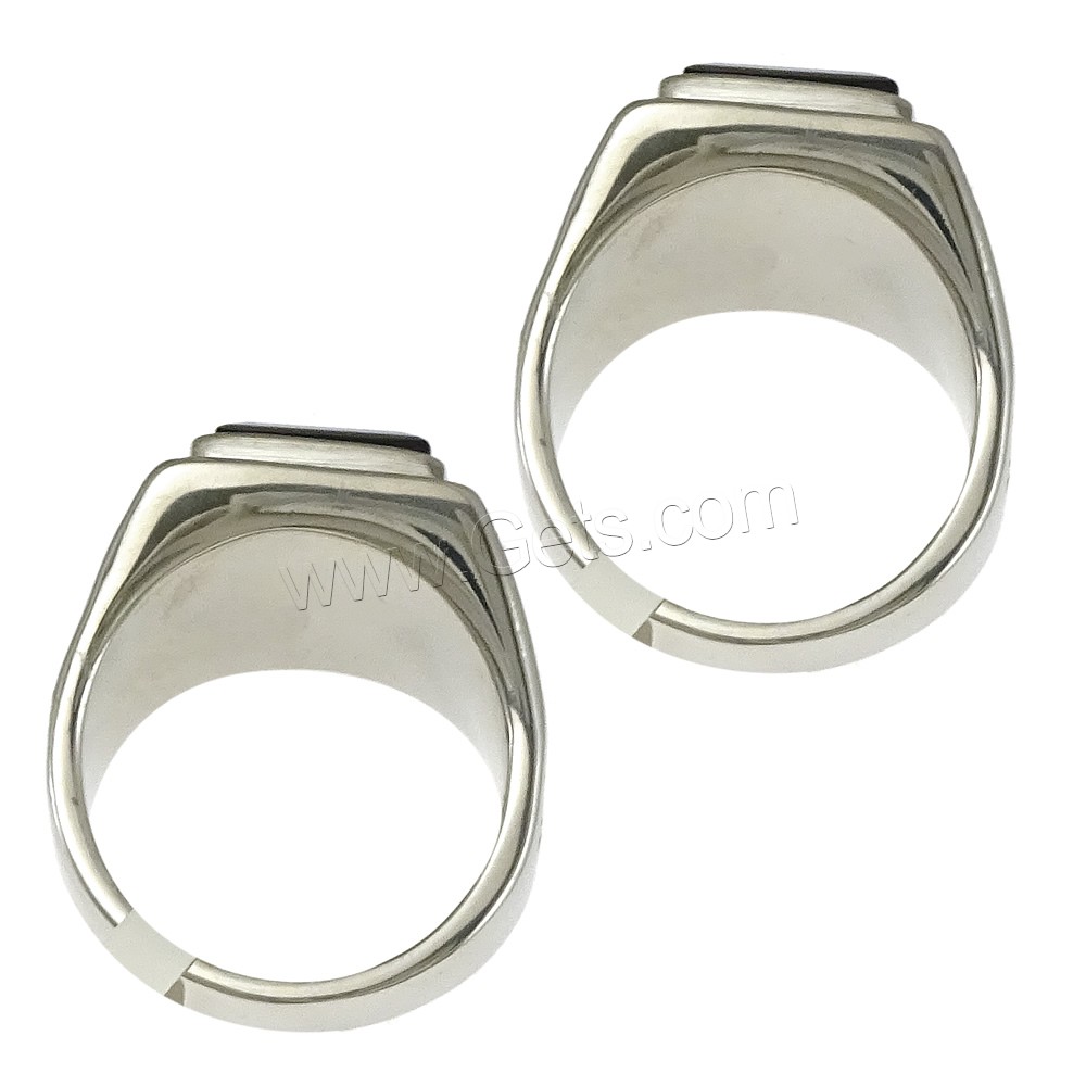 Stainless Steel Finger Ring, with Glass, different size for choice & faceted, blue, 17mm, Sold By PC