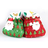 Non-woven Fabrics Christmas Gift Bag, with Velveteen, Handbag, Christmas jewelry, mixed colors 