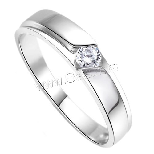 Bague en argent , argent sterling 925, normes différentes pour le choix & pour femme & avec zircone cubique, 4mm, Vendu par PC