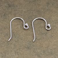 Sterling Silver Hook Earwire, 925 Sterling Silver, plated 21mm,0.7mm 