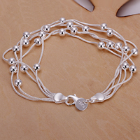 comeon® Schmuck Armband, Messing, versilbert, Schlangekette & 5-litzig, Länge:ca. 7.8 ZollInch, verkauft von Strang