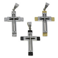 Stainless Steel Cross Pendants, plated Approx 