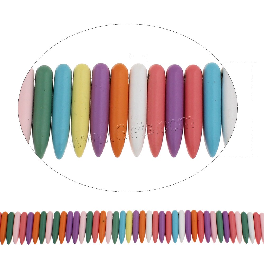 Synthetische Türkis Perlen, Kugel, Spritzlackierung, verschiedene Größen vorhanden, gemischte Farben, Bohrung:ca. 1mm, Länge:ca. 14.5 ZollInch, ca. 80PCs/Strang, verkauft von Strang