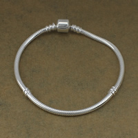 Bracelet chaîne European en argent pur, argent sterling 925, Placage, plus de couleurs à choisir, 3mm, 4mm .5 pouce, Vendu par brin