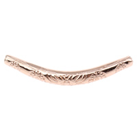 Abalorios de Aleación de Zinc Tubo, Tubo curvado, chapado en color rosa dorada, libre de níquel, plomo & cadmio, 36x8x4mm, agujero:aproximado 1mm, Vendido por UD