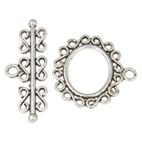 Zinc Alloy Toggle Clasp, Donut, antique silver color plated, single-strand, nickel, lead & cadmium free  Approx 2.5mm 