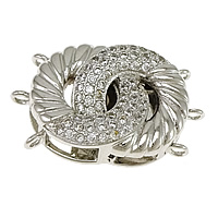 Sterling Silver Box Clasp, 925 Sterling Silver, plated, micro pave cubic zirconia Approx 1mm 