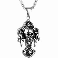 Pendentifs en titane, Acier titane, crane, pour homme & noircir Environ Vendu par PC