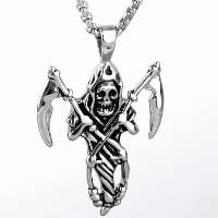 Pendentifs en titane, Acier titane, crane, pour homme & noircir Environ Vendu par PC