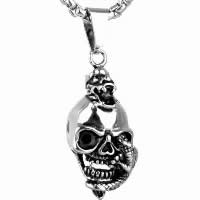 Pendentifs en titane, Acier titane, crane, pour homme & noircir Environ Vendu par PC