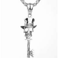 Pendentifs en titane, Acier titane, crane, pour homme & avec strass & noircir Environ Vendu par PC