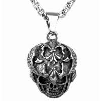 Pendentifs en titane, Acier titane, crane, pour homme & noircir Environ Vendu par PC