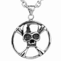 Pendentifs en titane, Acier titane, crane, pour homme & noircir Environ Vendu par PC