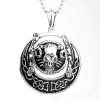 Pendentifs en titane, Acier titane, crane, pour homme & noircir Environ Vendu par PC