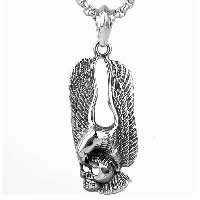 Pendentifs en titane, Acier titane, aigle, avec motif de crâne & pour homme & noircir Environ Vendu par PC