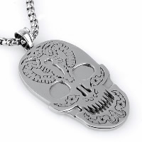 Pendentifs en titane, Acier titane, crane, pour homme & noircir Environ Vendu par PC