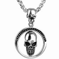 Pendentifs en titane, Acier titane, crane, pour homme & noircir Environ Vendu par PC