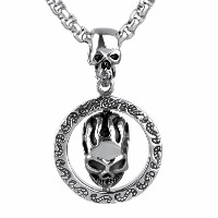 Pendentifs en titane, Acier titane, crane, pour homme & noircir Environ Vendu par PC