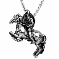 Pendentifs en titane, Acier titane, cheval, avec motif de crâne & pour homme & noircir Environ Vendu par PC