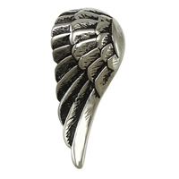 Edelstahl Wing Shape Anhänger, 316 L Edelstahl, Flügelform, Schwärzen, 18x40x2mm, Bohrung:ca. 8x14mm, verkauft von PC