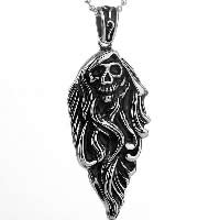 Pendentifs en titane, Acier titane, crane, pour homme & noircir Environ Vendu par PC