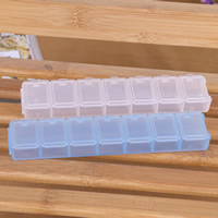 Plastic Bead Container, Rectangle, transparent & 7 cells 