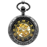 Collar De Reloj, aleación de zinc, con cadena de hierro & Vidrio, Redondo aplanado, chapado, giro oval, 47x47mm, longitud:aproximado 14 Inch, Vendido por Sarta