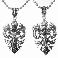 Pendentifs en titane, Acier titane, dragon, pour homme & avec zircone cubique & noircir, plus de couleurs à choisir Environ Vendu par PC