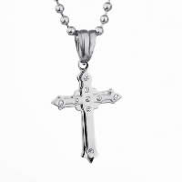 Pendentifs en titane, Acier titane, Crucifix, pour femme & avec strass, couleur originale, 27mm Environ Vendu par PC