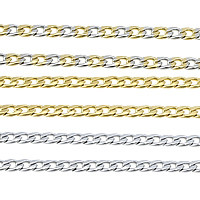 Stainless Steel Curb Chain, plated 