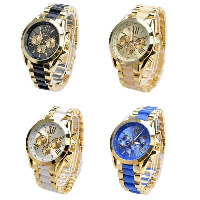 Reloj de Pulsera de mujeres, silicona, con dial de aleación de cinc & Vidrio, chapado en color dorado, unisexo, más colores para la opción, 50x46x12mm,20x5mm, longitud:aproximado 9.4 Inch, Vendido por UD