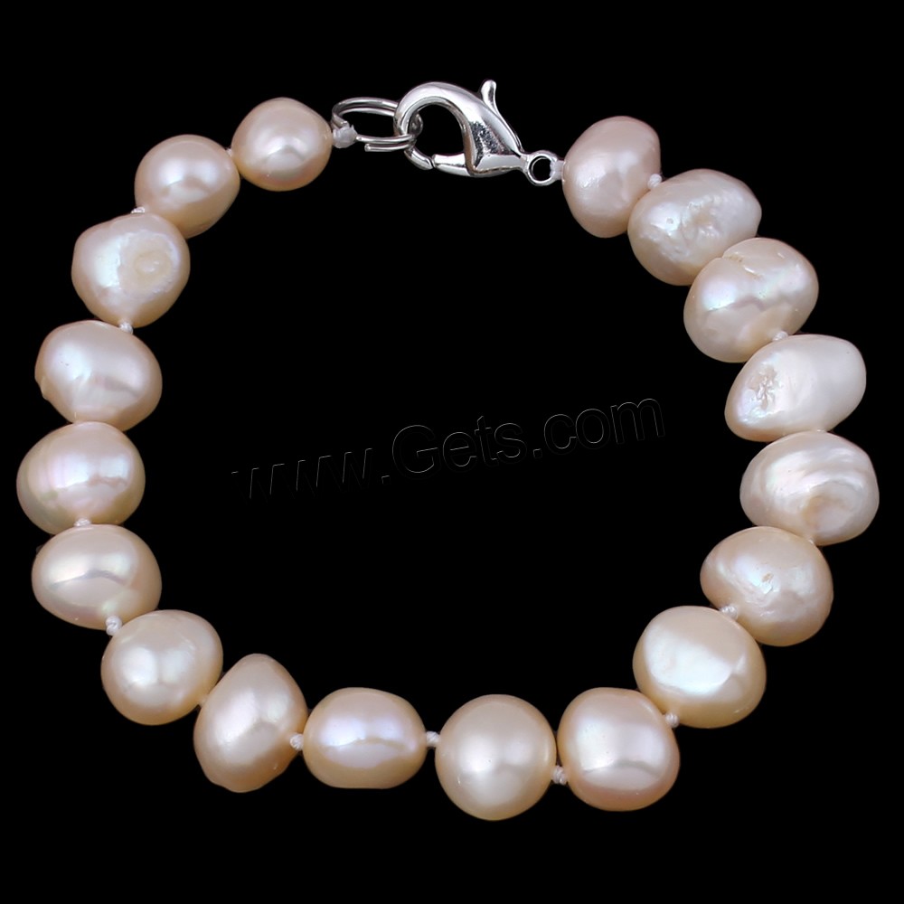 Natural Freshwater Pearl Jewelry Sets, bracelet & necklace, brass clasp, Baroque, different styles for choice, more colors for choice, 10-11mm, Length:7.5 Inch,  17 Inch, Sold By Set