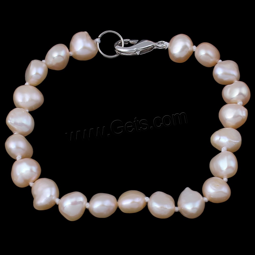 Natural Freshwater Pearl Jewelry Sets, bracelet & necklace, brass clasp, Baroque, different styles for choice, more colors for choice, 7-8mm, Length:Approx 7.5 Inch, Approx  17 Inch, Sold By Set