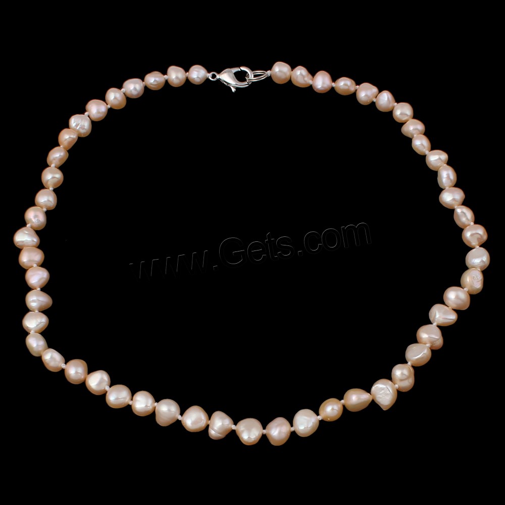 Natural Freshwater Pearl Necklace, brass clasp, Baroque, different length for choice & different styles for choice, more colors for choice, 7-8mm, Sold By Strand