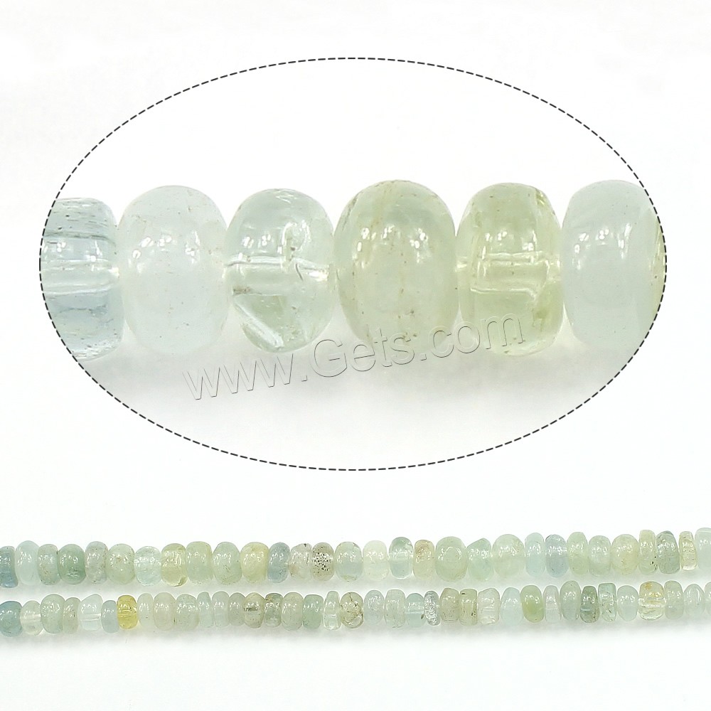 Aquamarine Beads, Rondelle, natural, March Birthstone & different size for choice, Hole:Approx 1mm, Sold By Strand