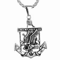 Pendentifs en titane, Acier titane, ancre, modèle nautique & pour homme & noircir Environ Vendu par PC