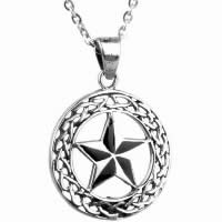 Pendentifs en titane, Acier titane, Pentagram, pour homme & émail & noircir Environ Vendu par PC