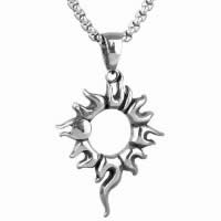 Pendentifs en titane, Acier titane, Feu, pour homme & noircir Environ Vendu par PC