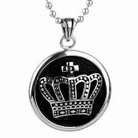 Pendentifs en titane, Acier titane, Plat rond, pour homme & noircir Environ Vendu par PC