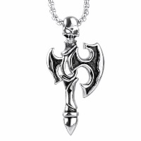 Pendentifs en titane, Acier titane, hache, pour homme & noircir, 74mm Environ Vendu par PC