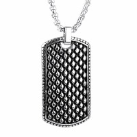 Pendentifs en titane, Acier titane, rectangle, pour homme & noircir Environ 3-5mm, Vendu par PC