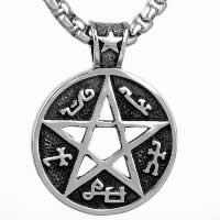 Pendentifs en titane, Acier titane, Pentagram, pour homme & martelé & noircir Environ Vendu par PC