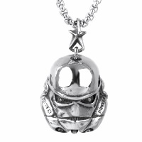 Pendentifs en titane, Acier titane, Casque, pour homme & noircir Environ Vendu par PC