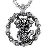 Pendentifs en titane, Acier titane, crane, chaîne de vélo & pour homme & noircir Environ Vendu par PC