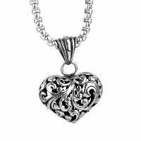 Pendentifs en titane, Acier titane, coeur, pour homme & creux & noircir Environ Vendu par PC