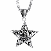 Pendentifs en titane, Acier titane, étoile, pour homme & creux & noircir Environ Vendu par PC